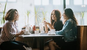 Three women at lunch